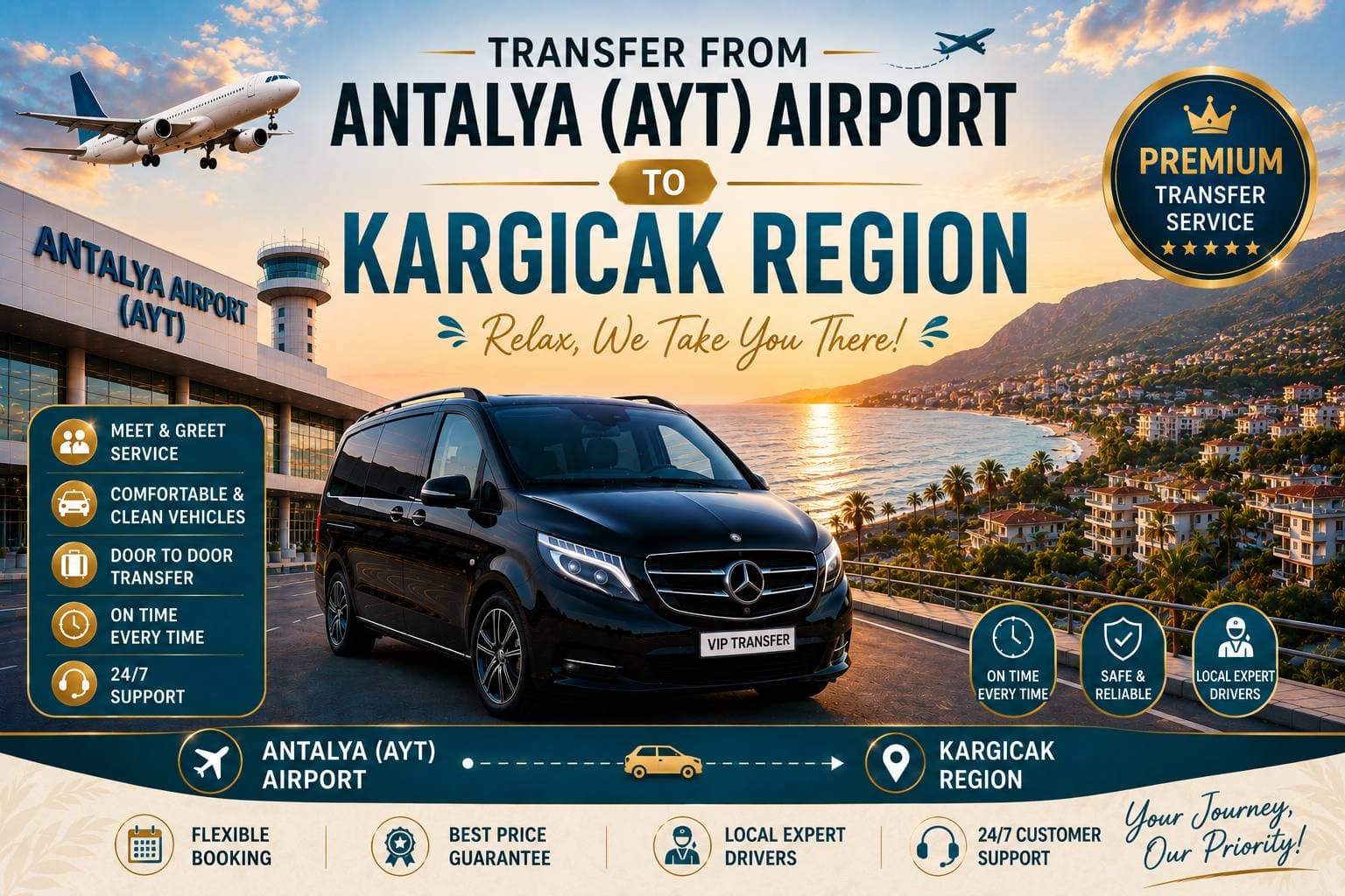 Transfer from Antalya (AYT) Airport to Kargıcak Region