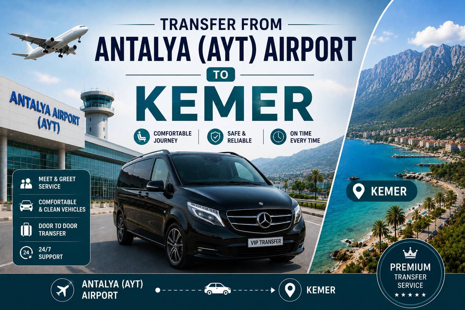 Transfer from Antalya (AYT) Airport to Kemer