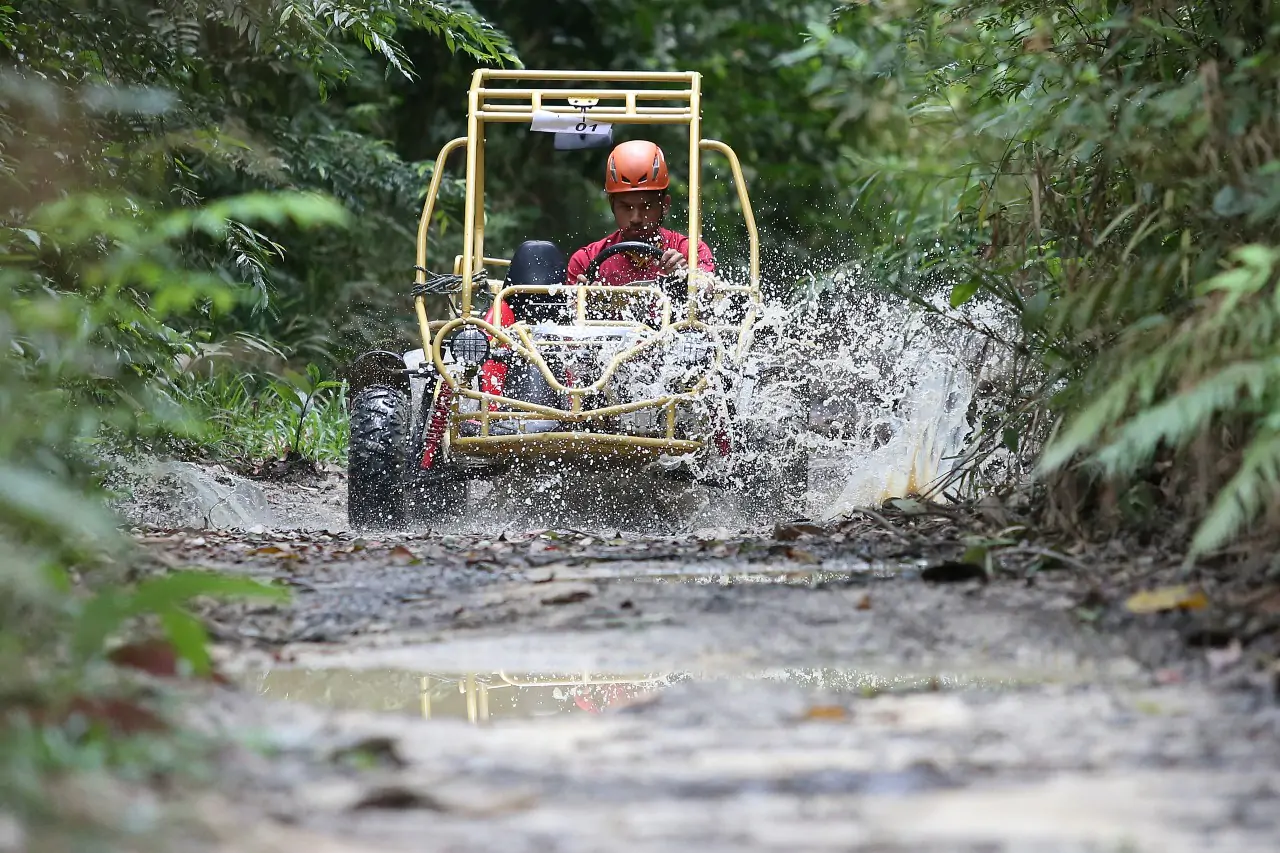Triple Thrill: Rafting, Buggy Safari & Zipline Adventure